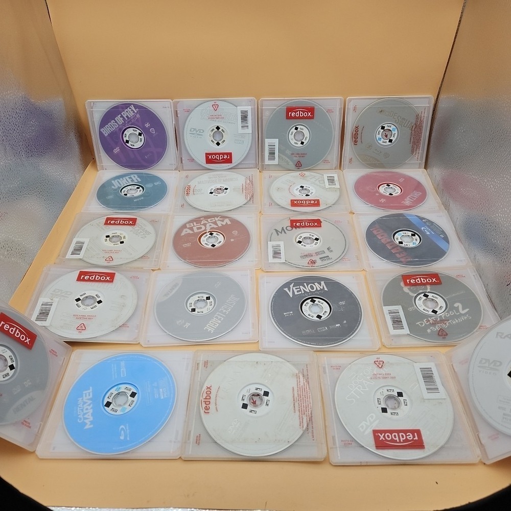 Lot Of 21 Super Hero Movie DVDs Marvel DC Redbox Cases